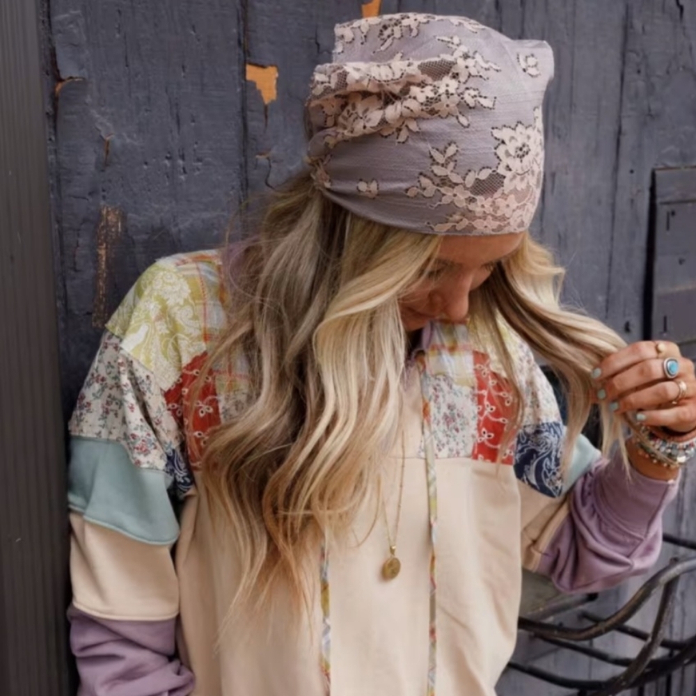 Sarah Floral Lace Headscarf